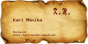 Karl Mónika névjegykártya